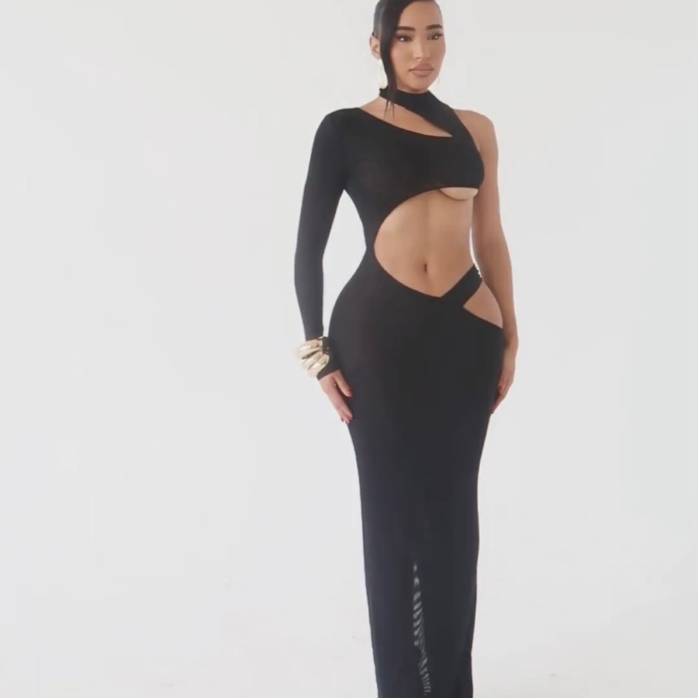Black cut out dress
